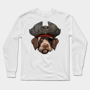 Funny Pirate Wirehaired Pointing Griffon Dog Long Sleeve T-Shirt